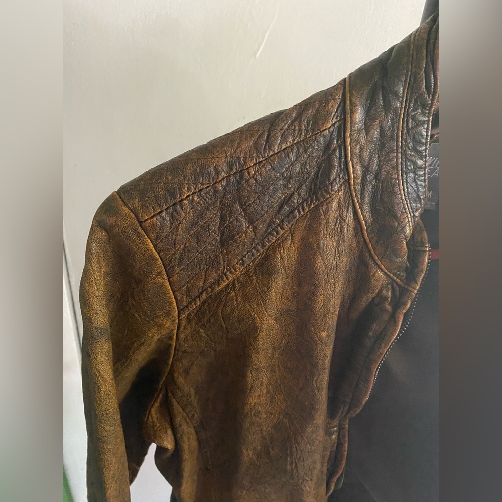 Wilson’s Leather Distressed Cropped Leather Jacket - Picture 10 of 13